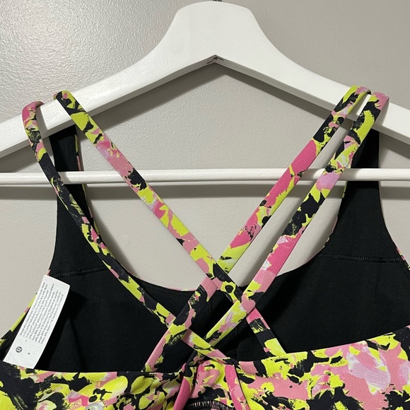 Lululemon Energy Bra Medium Support Inflect Floral Highlight Yellow Multi - Picture 9 of 14
